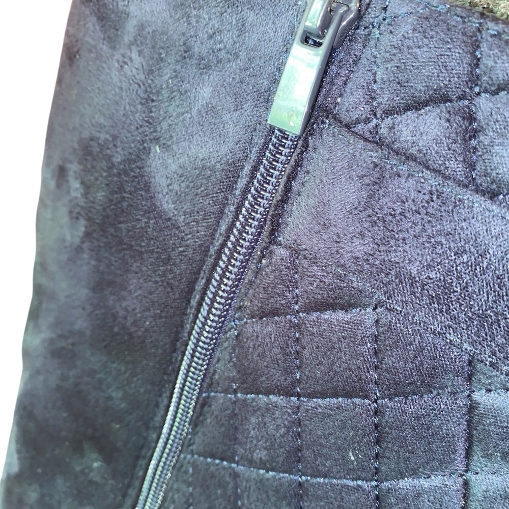 FOREVER Link Mango-23 Suede Knee High Side Zip Riding Boots Black/Gold SZ 7-1/2 - Picture 11 of 11